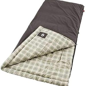 Coleman Heritage Big & Tall 10°F Flannel Sleeping Bag, XL Sleeping Bag Fits Adults up to 6ft 7in Tall, Machine Washable, Great for Camping, Hunting, Guests, & More