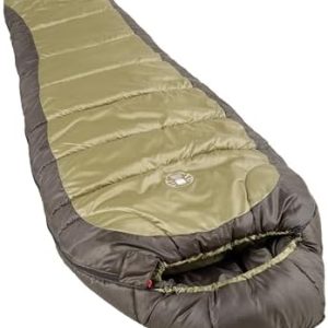 Coleman North Rim 0°F Big & Tall Sleeping Bag, Cold-Weather Mummy Sleep Sack with No-Snag Zipper & Adjustable Hood for Warmth & Ventilation, Large Camping Sleeping Bag